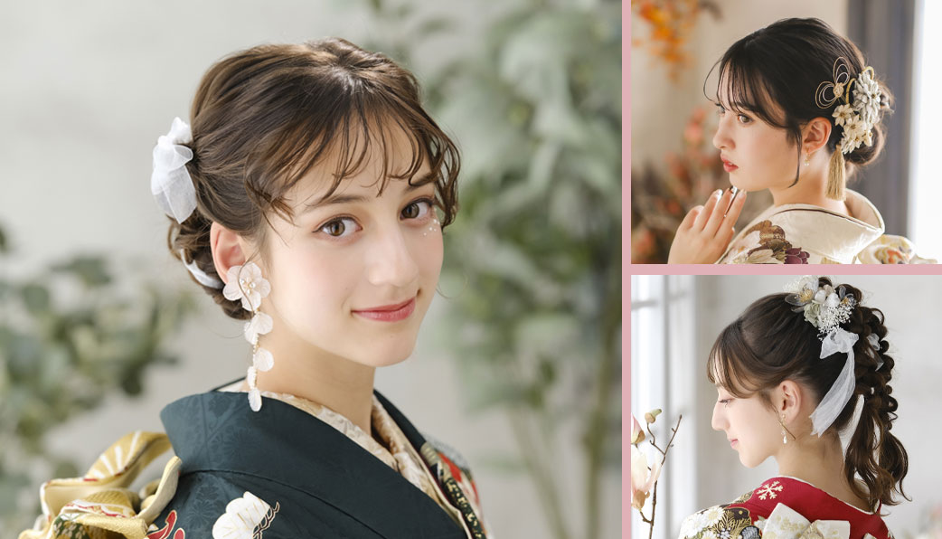 振袖を試着する女性