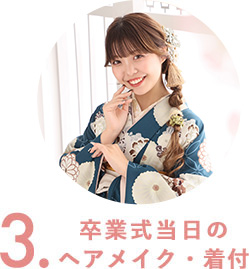卒業式当日のヘアメイク・着付