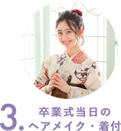 卒業式当日のヘアメイク・着付